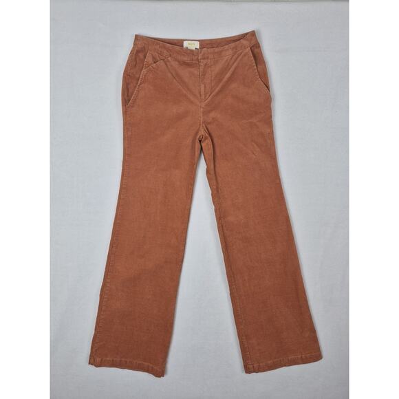 Anthropologie Maeve Corduroy Wide Leg Pants Size 4 Orange Retro Boho Festival - Picture 1 of 11